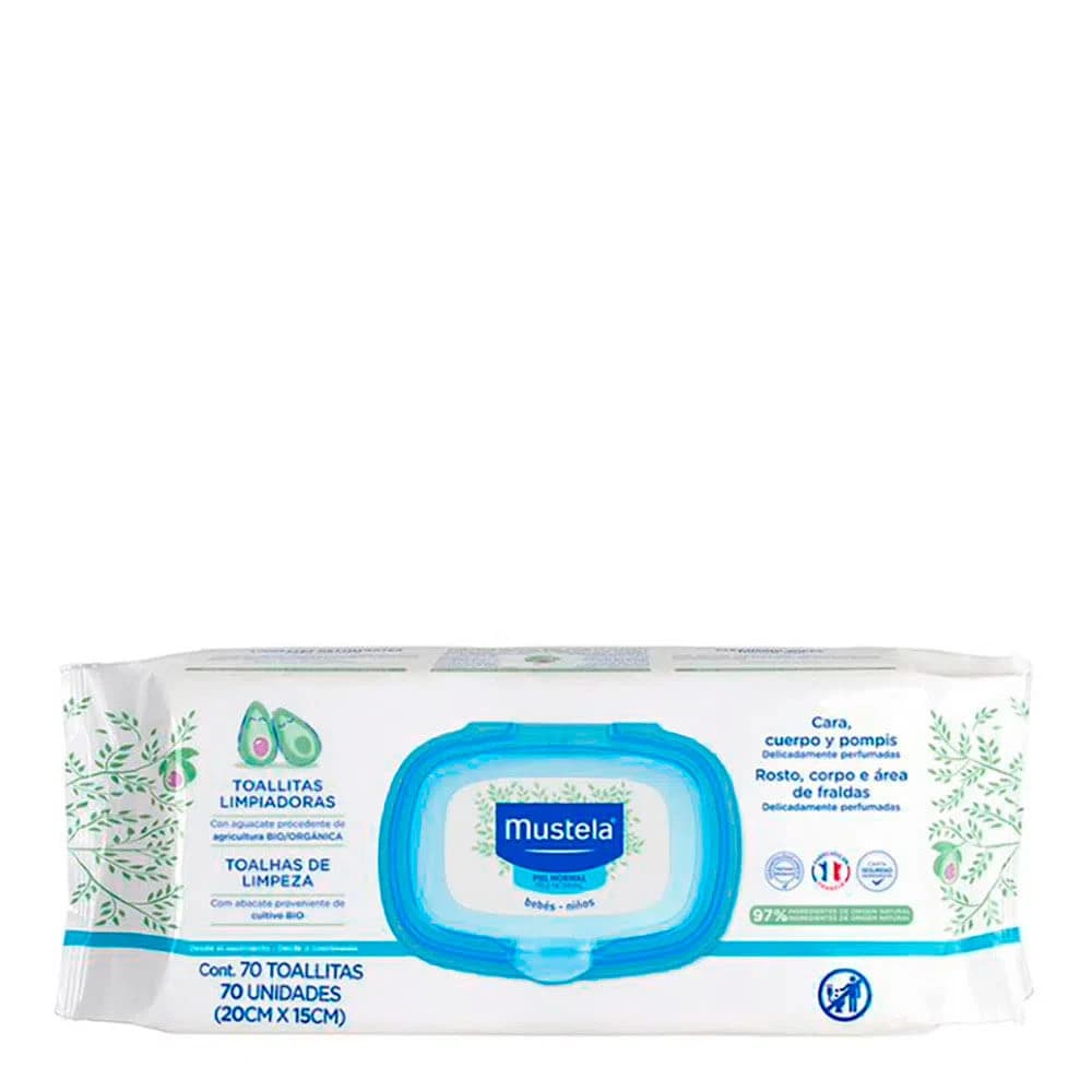 Mustela Lenços Umedecidos Ultra-Suaves Rosto ao Bumbum 70 lenços