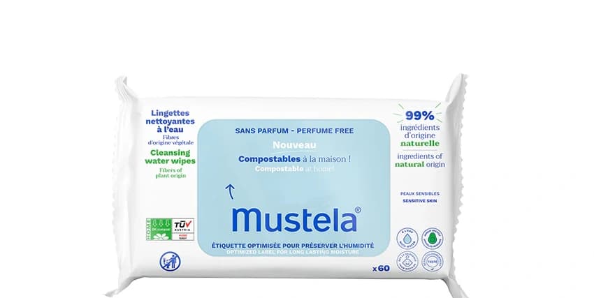 Mustela Toalhas Umedecidas Compostáveis Sem Perfume 60 unidades