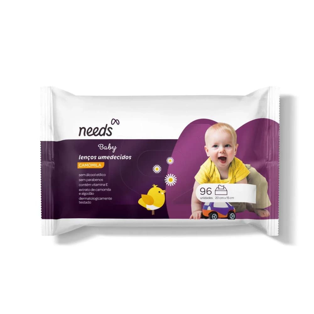 Needs Baby Lenço Umedecido Camomila 96 unidades