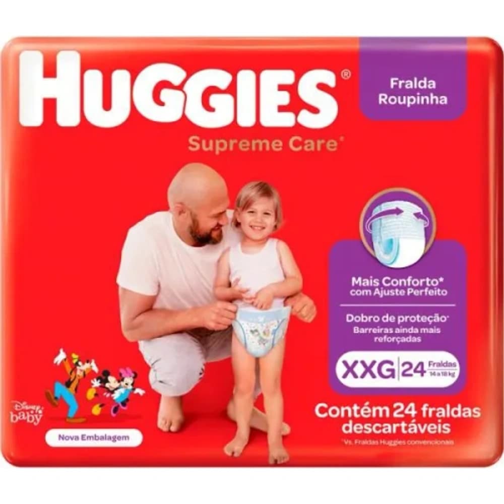 Huggies Fralda Pants Roupinha Supreme Care XXG 24 unidades