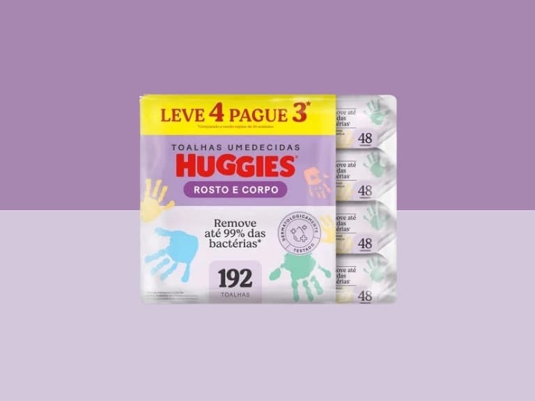Huggies Kit Lenços Umedecidos Rosto e Corpo 192 unidades (4x48)