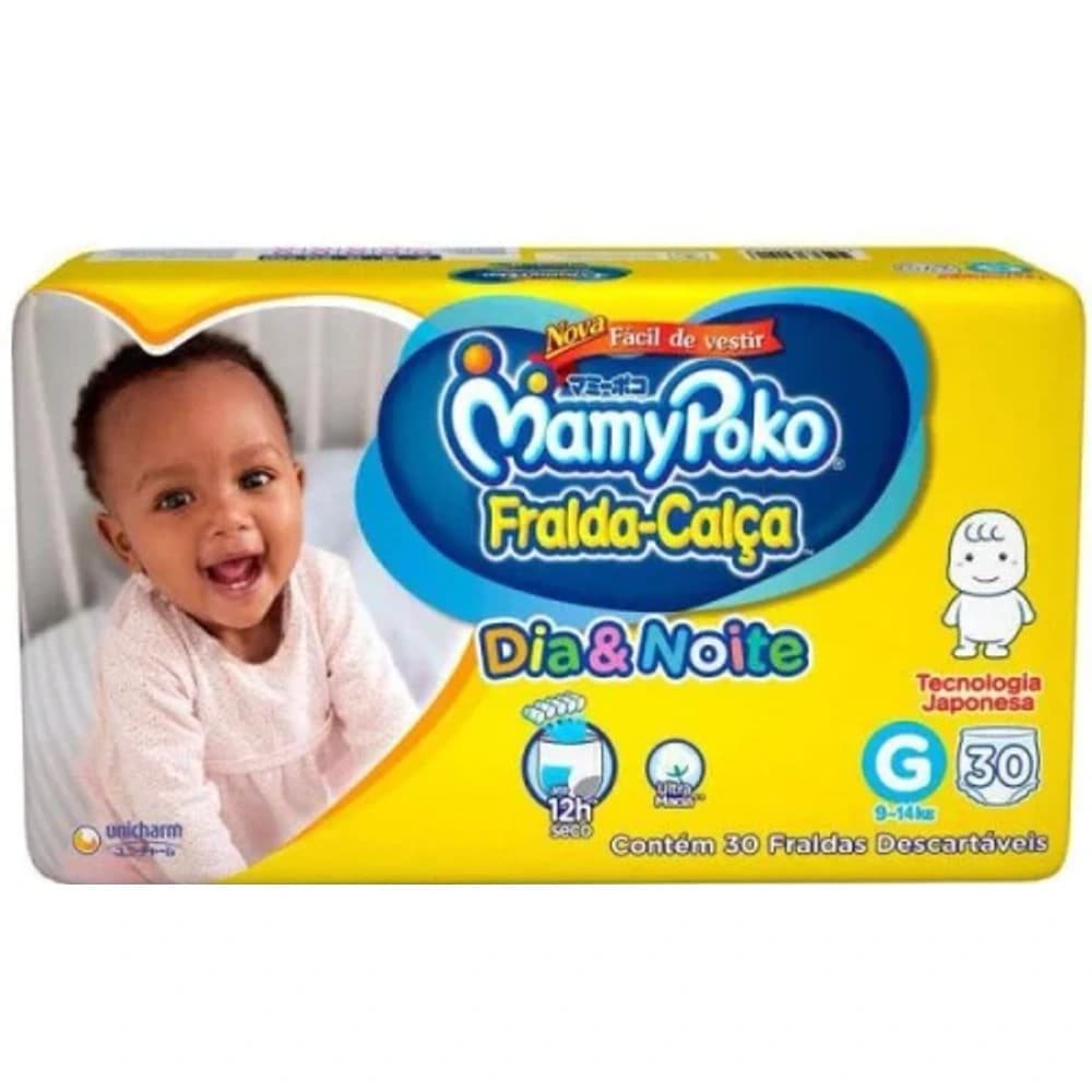 MamyPoko Fralda-Calça Dia&Noite G 30 unidades