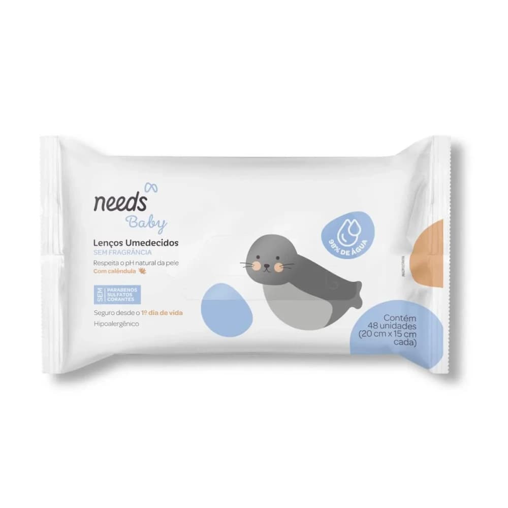 Needs Baby Lenço Umedecido com Calêndula 48 unidades