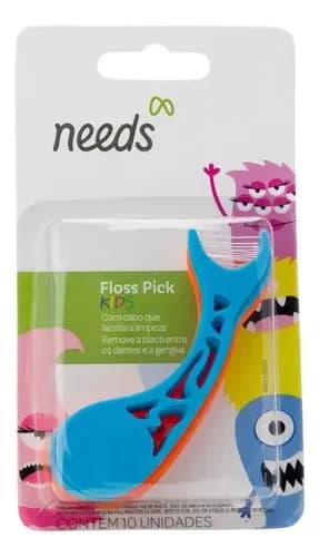Needs Floss Pick fio dental infantil com 10 unidades