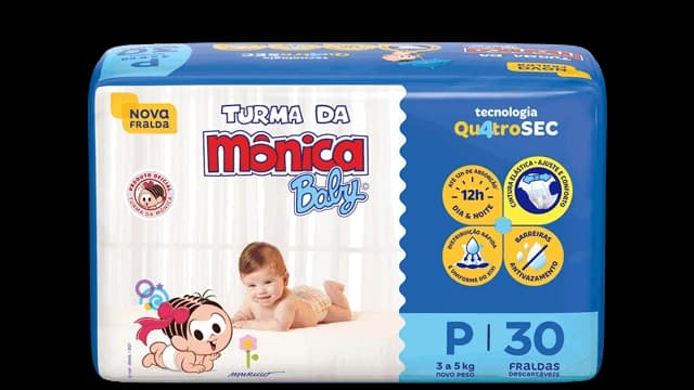 Turma da Mônica Baby Fralda Turma da Mônica Baby Jumbo P 30 unidades