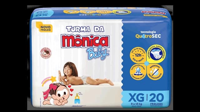 Turma da Mônica Baby Fralda Turma da Mônica Baby Jumbo XG 20 unidades