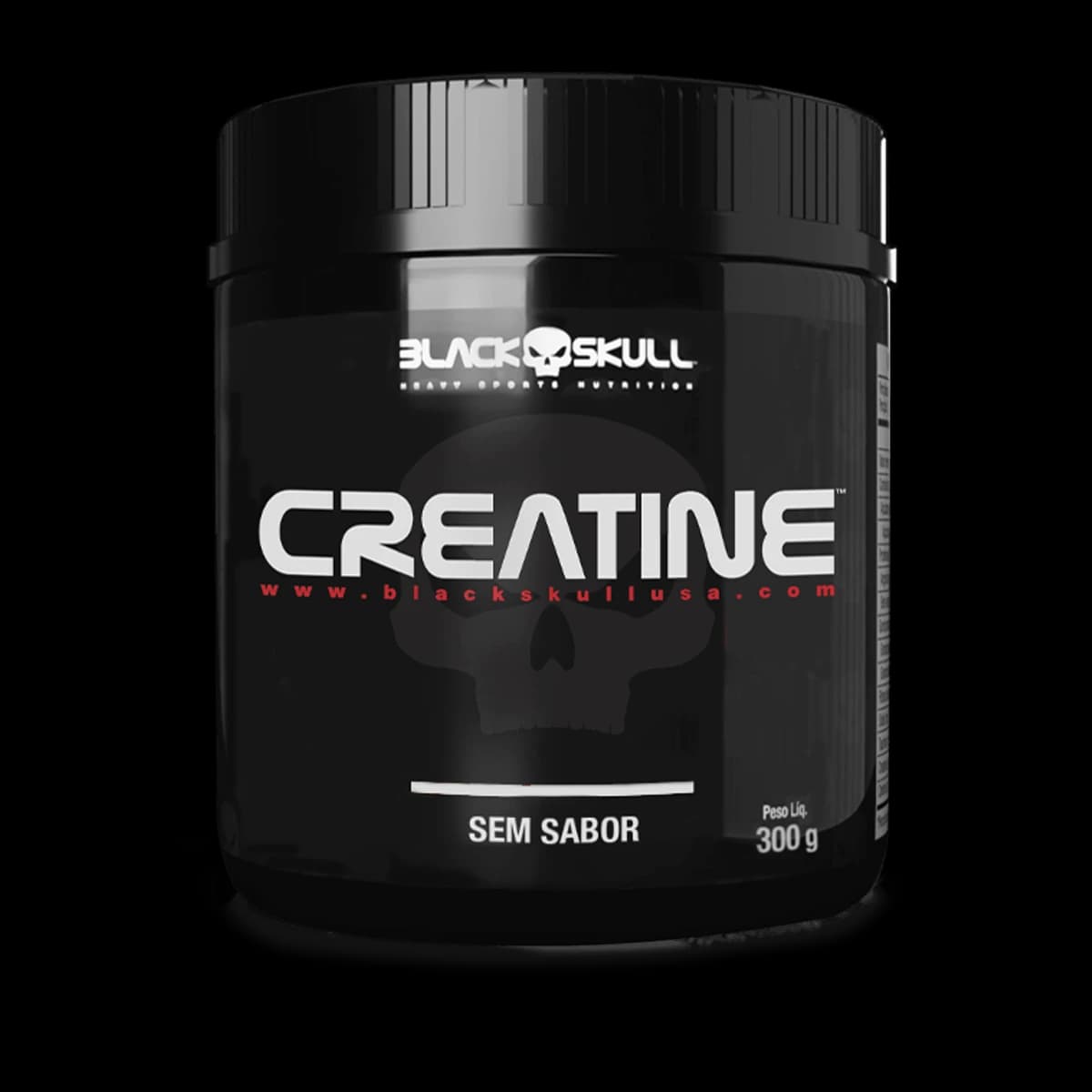 Black Skull Creatine monohidratada sem sabor, pote de 300 g