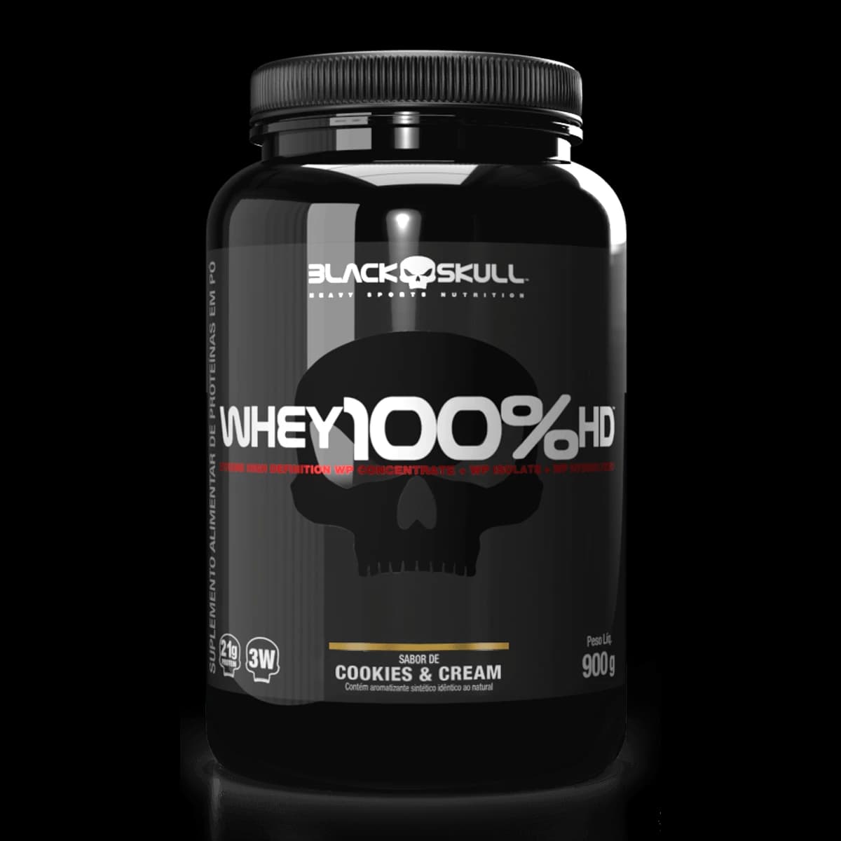 Black Skull Whey 100% HD Cookies & Cream, pote de 900 g
