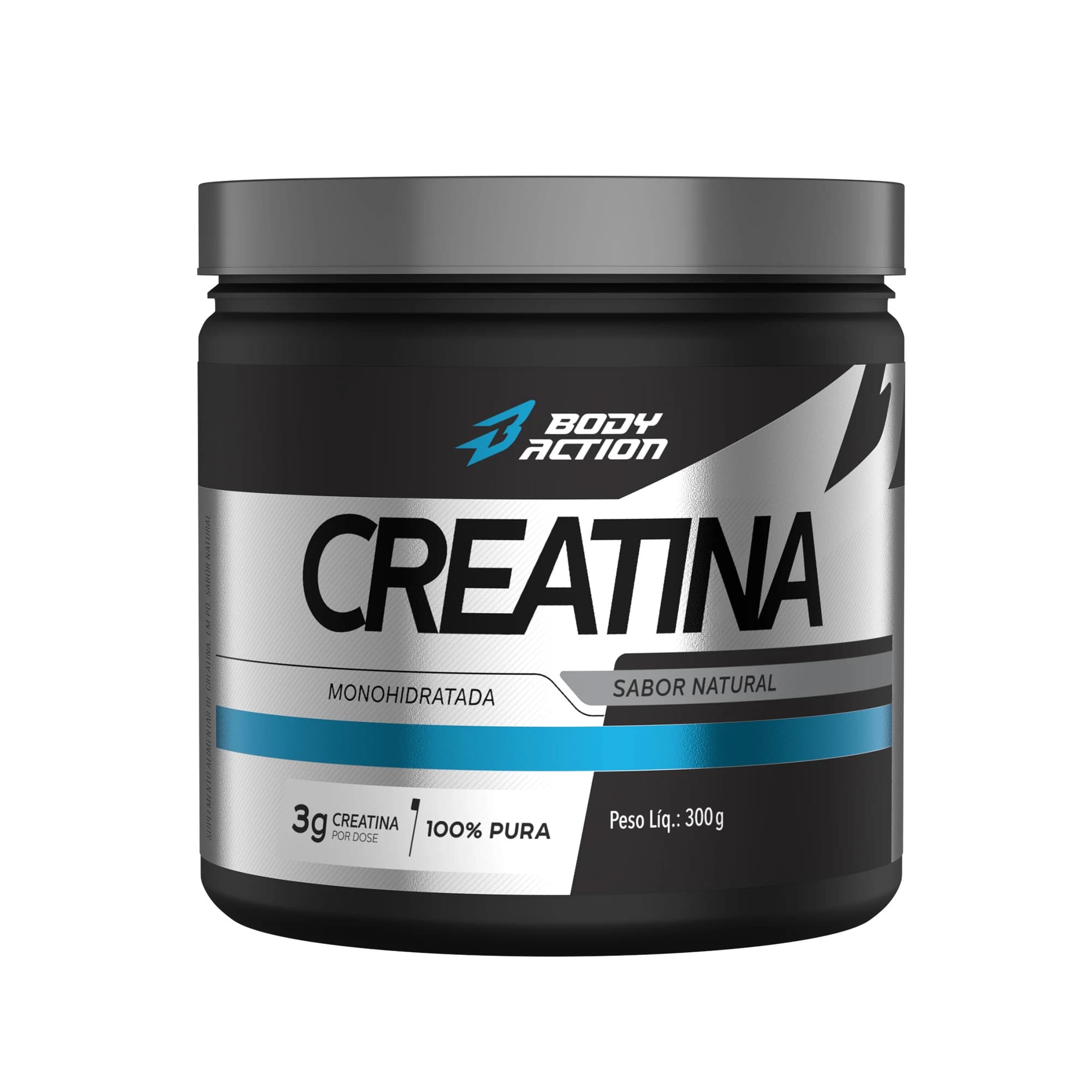 BodyAction Creatina monohidratada 100% pura, pote de 300 g