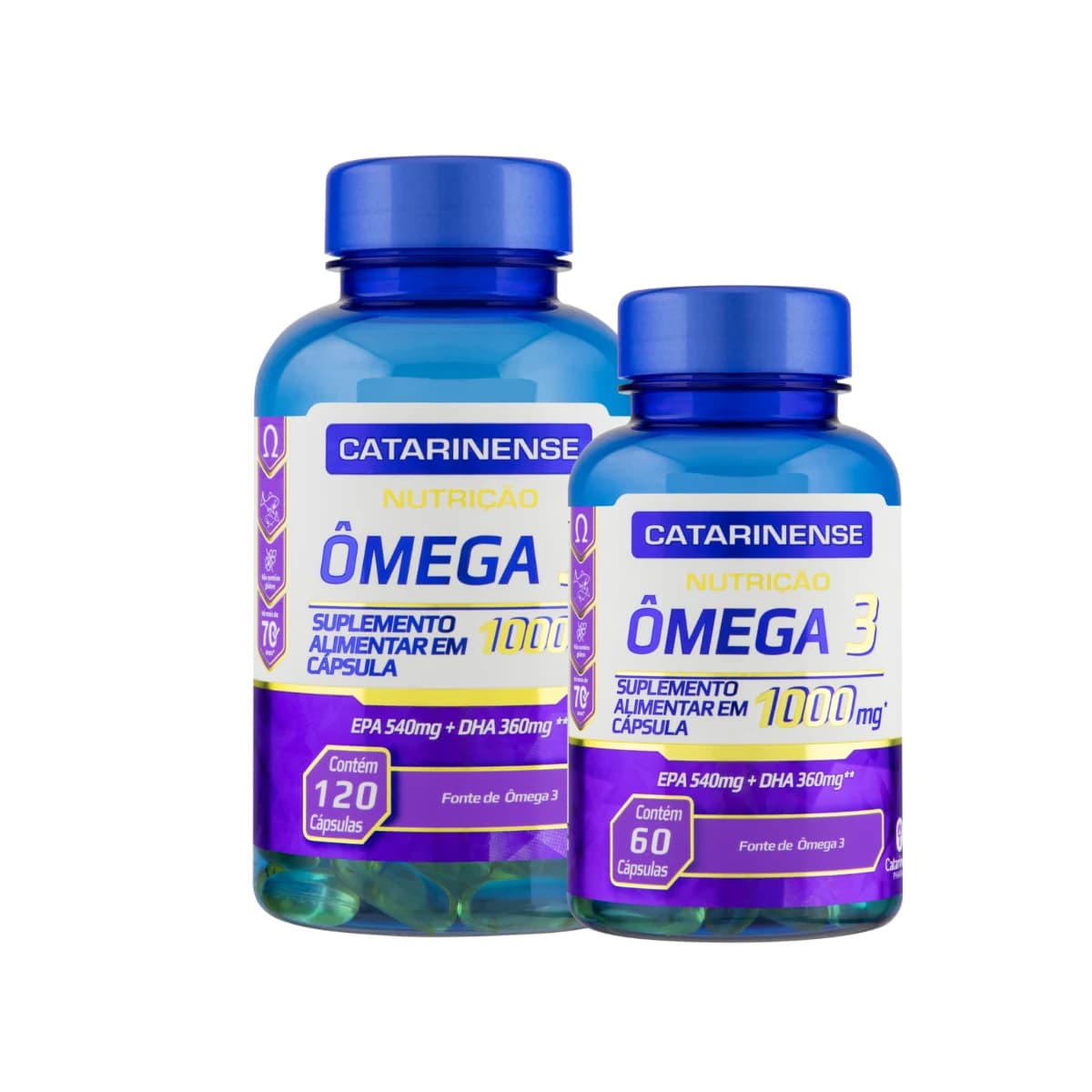 Catarinense Ômega 3 1000 mg, frasco com 120 cápsulas