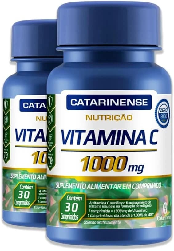 Catarinense Vitamina C 1000 mg, kit com 2 frascos de 30 comprimidos