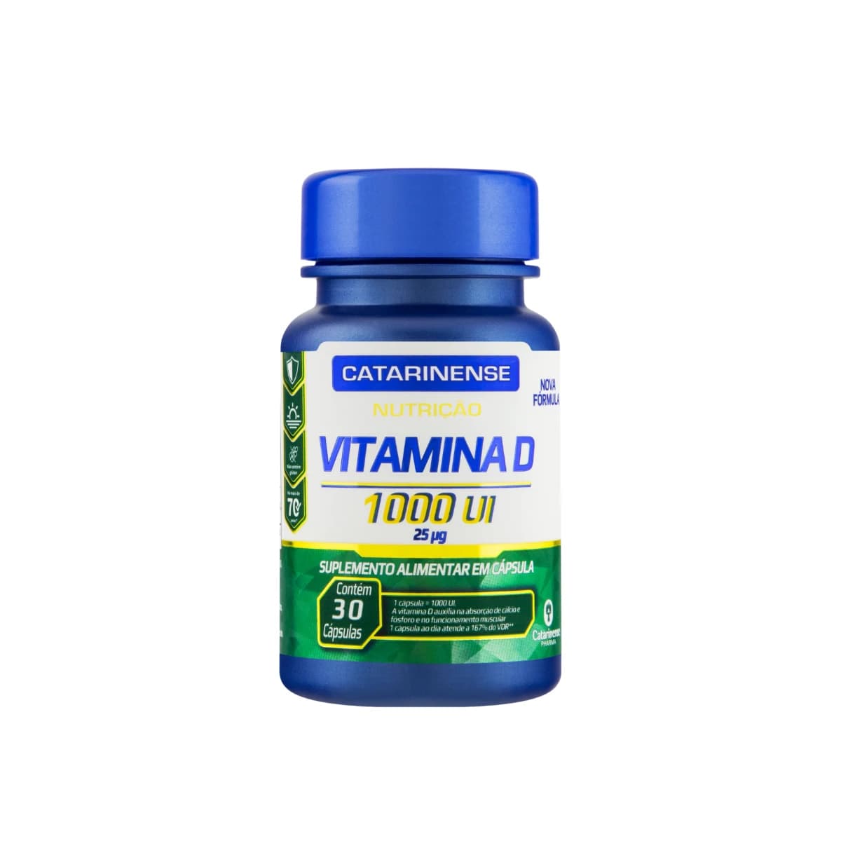 Catarinense Nutrição Vitamina D 1000 UI, frasco com 30 cápsulas