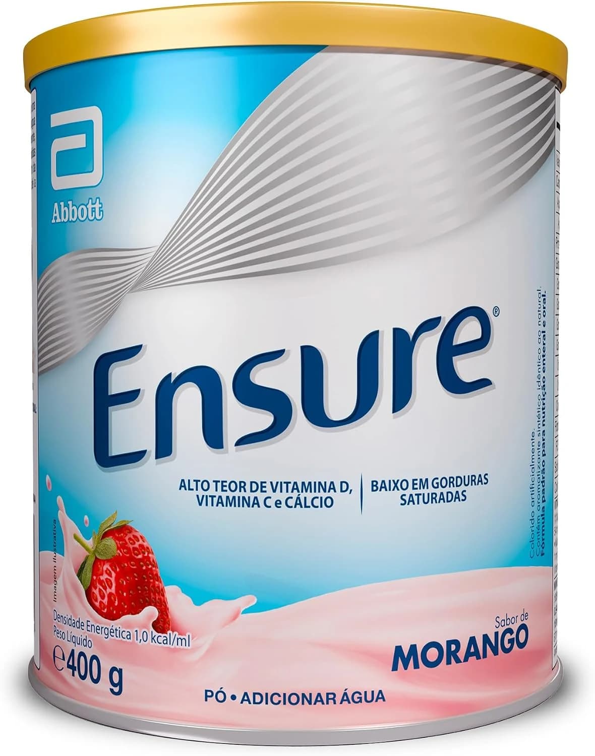 Ensure suplemento nutricional em pó sabor morango, lata de 400 g