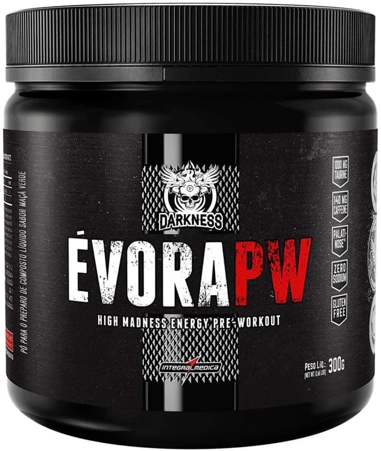 Darkness Évora PW pré-treino sabor maçã verde, pote de 300 g