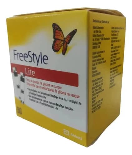 FreeStyle Lite tiras de teste de glicose, caixa com 50 unidades