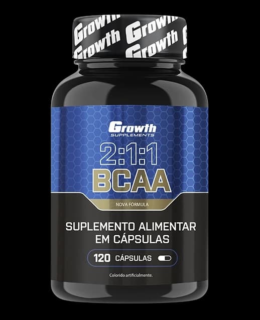 Growth Supplements BCAA 2:1:1, frasco com 120 capsulas