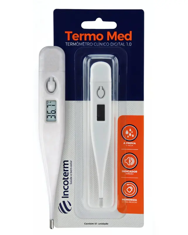 Termômetro clínico digital branco Incoterm TermoMed 1.0