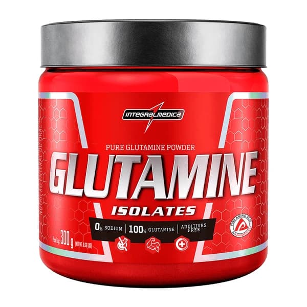 Integralmédica Glutamine Isolates em pó, pote de 300 g