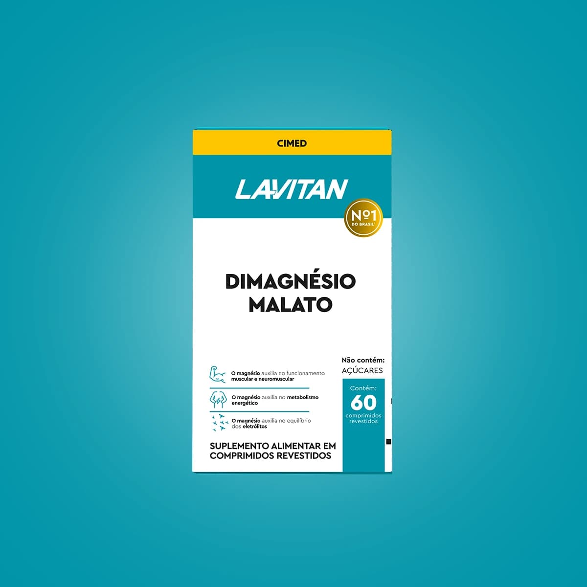 Lavitan DiMagnésio Malato, caixa com 60 comprimidos revestidos
