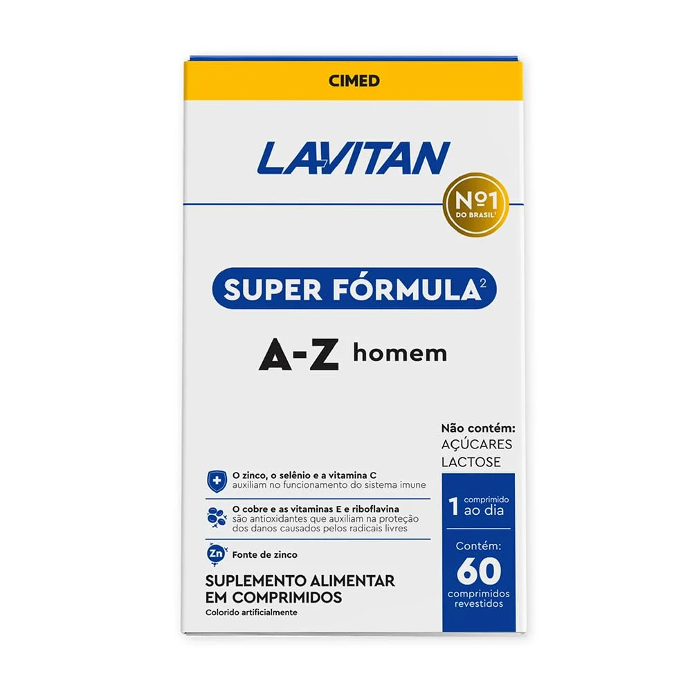 Lavitan Super Fórmula A-Z Homem, embalagem com 60 comprimidos