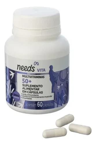 Needs Vita Senior multivitamínico 50+ com 60 cápsulas
