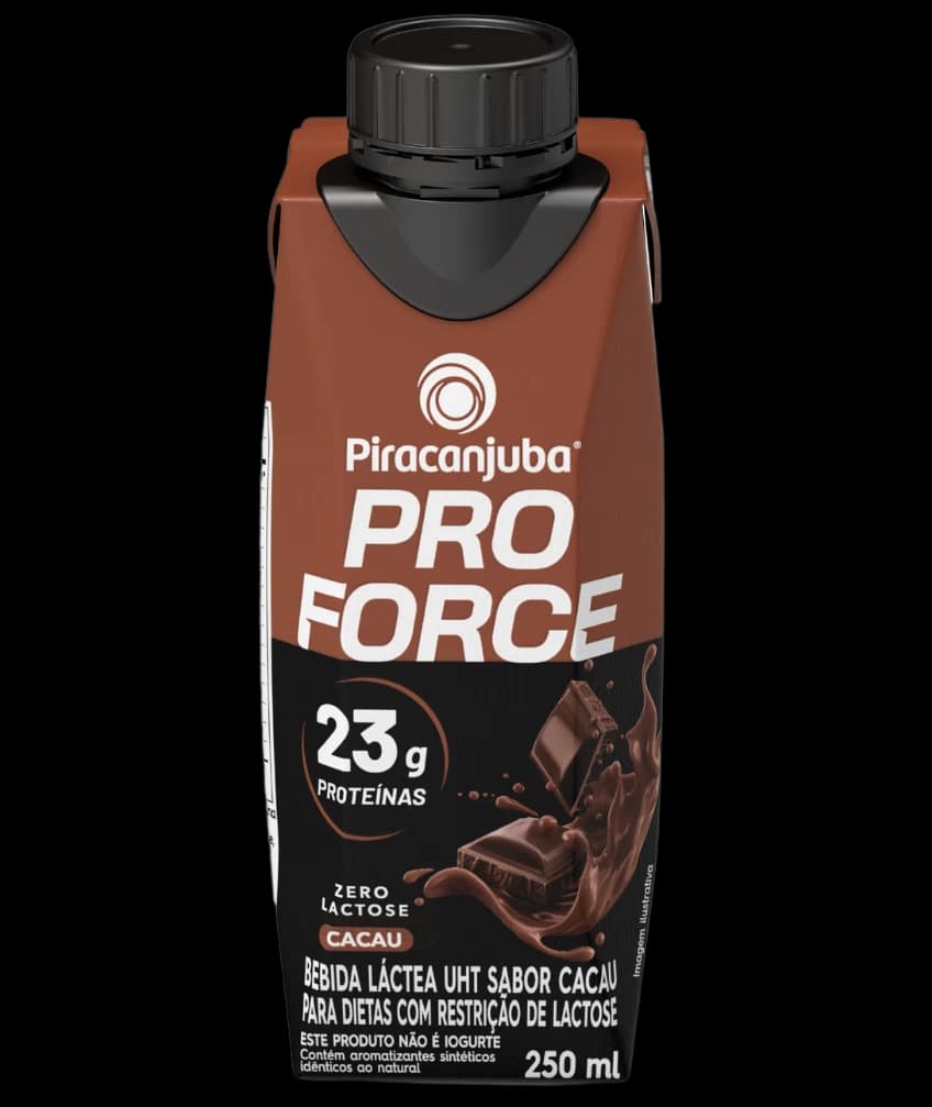 Piracanjuba ProForce bebida láctea sabor cacau com 23 g de proteínas, 250 ml