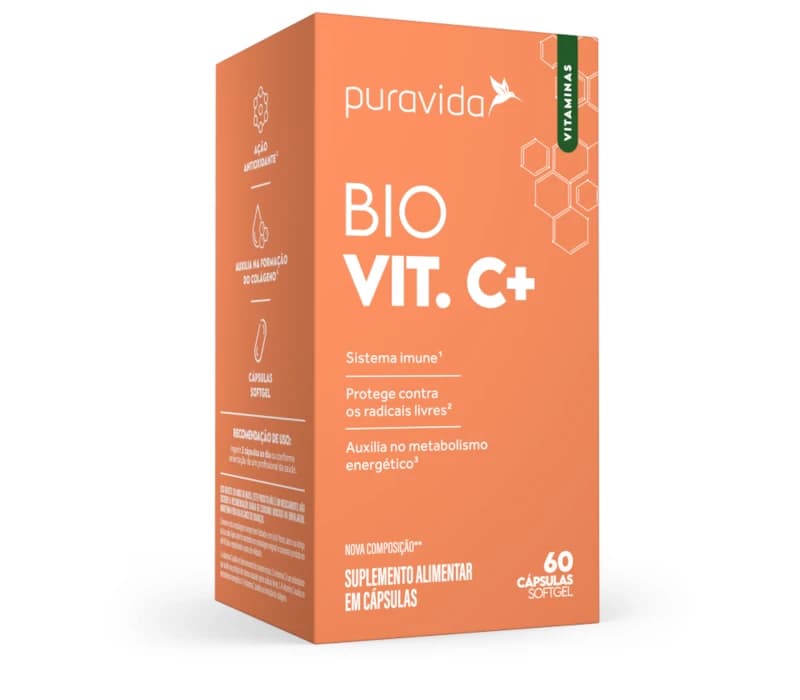 Bio Vit C+ Puravida, caixa com 60 cápsulas