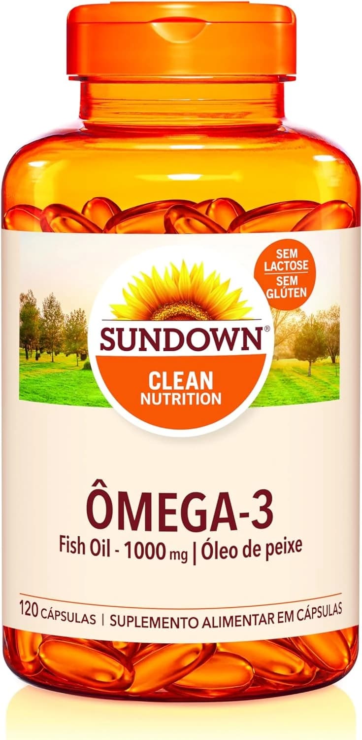 Sundown Ômega 3 óleo de peixe 1000 mg, frasco com 120 cápsulas