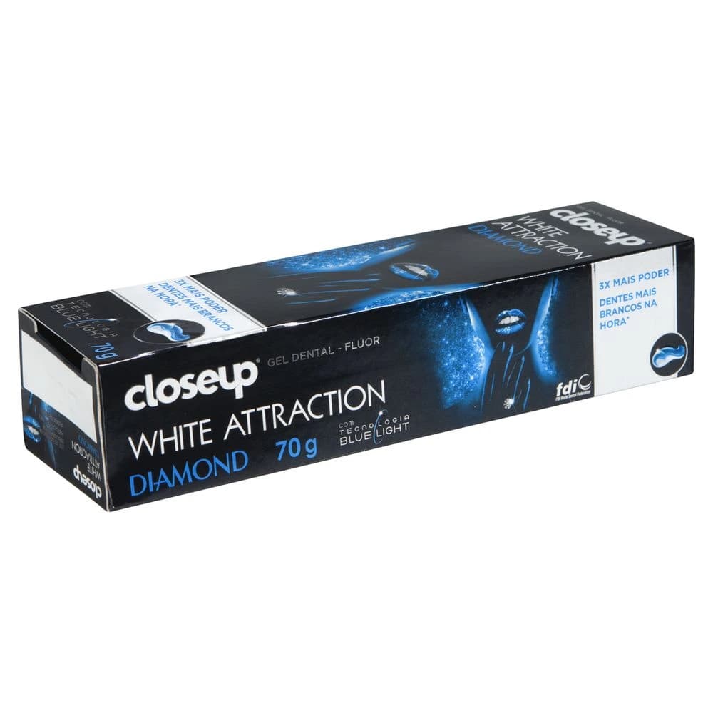 Closeup Creme Dental Branqueador Diamond Attraction Power White 70g