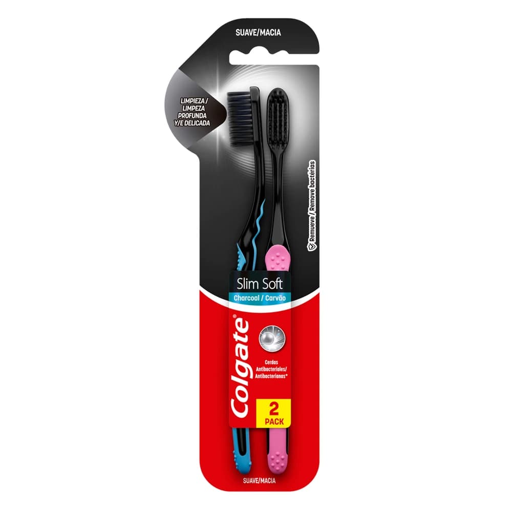 Colgate Escova Dental Slim Soft Black (kit 2 unidades)