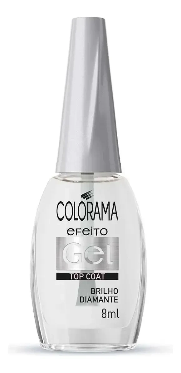 Colorama Top Coat Efeito Gel Brilho Diamante, frasco de 8 ml