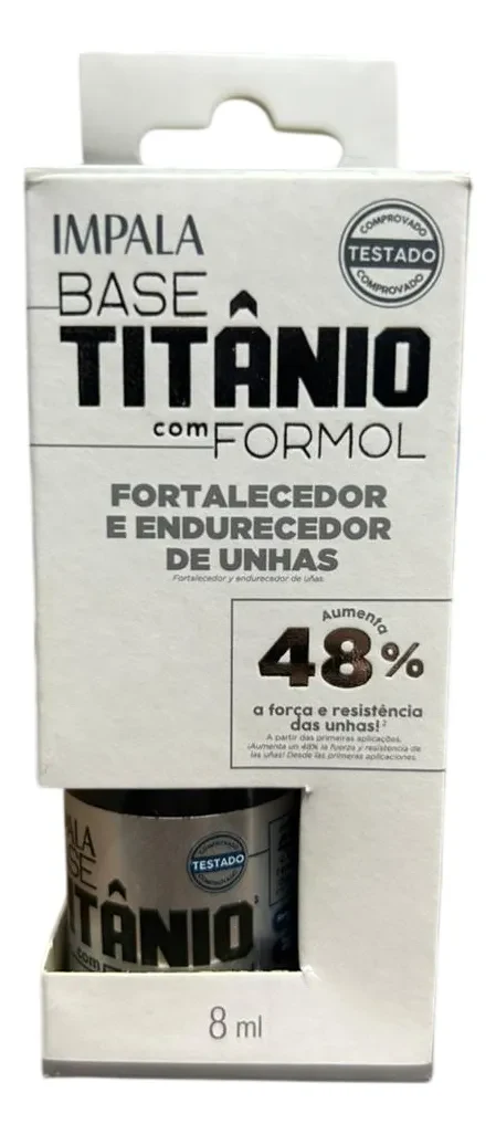 Impala Base Titânio fortalecedora de unhas com formol, frasco de 8 ml