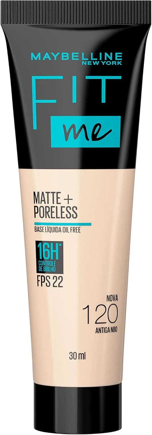 Maybelline NY Fit Me Matte Base Líquida FPS22 Cor 120, 30ml