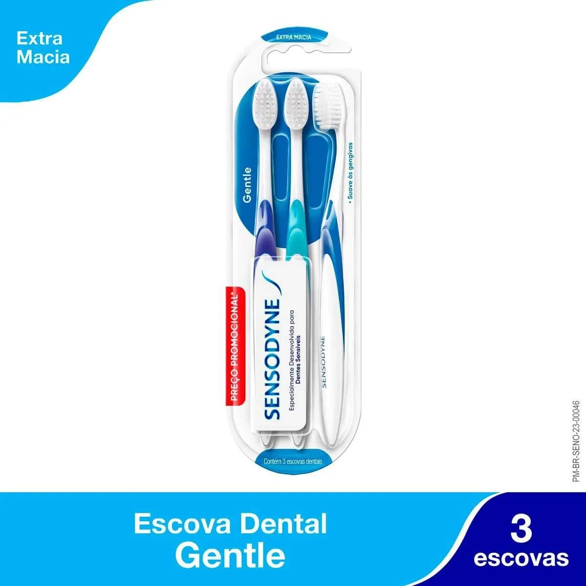 Sensodyne Kit Escovas Dentais Extra Macia Gentle (3 unidades)