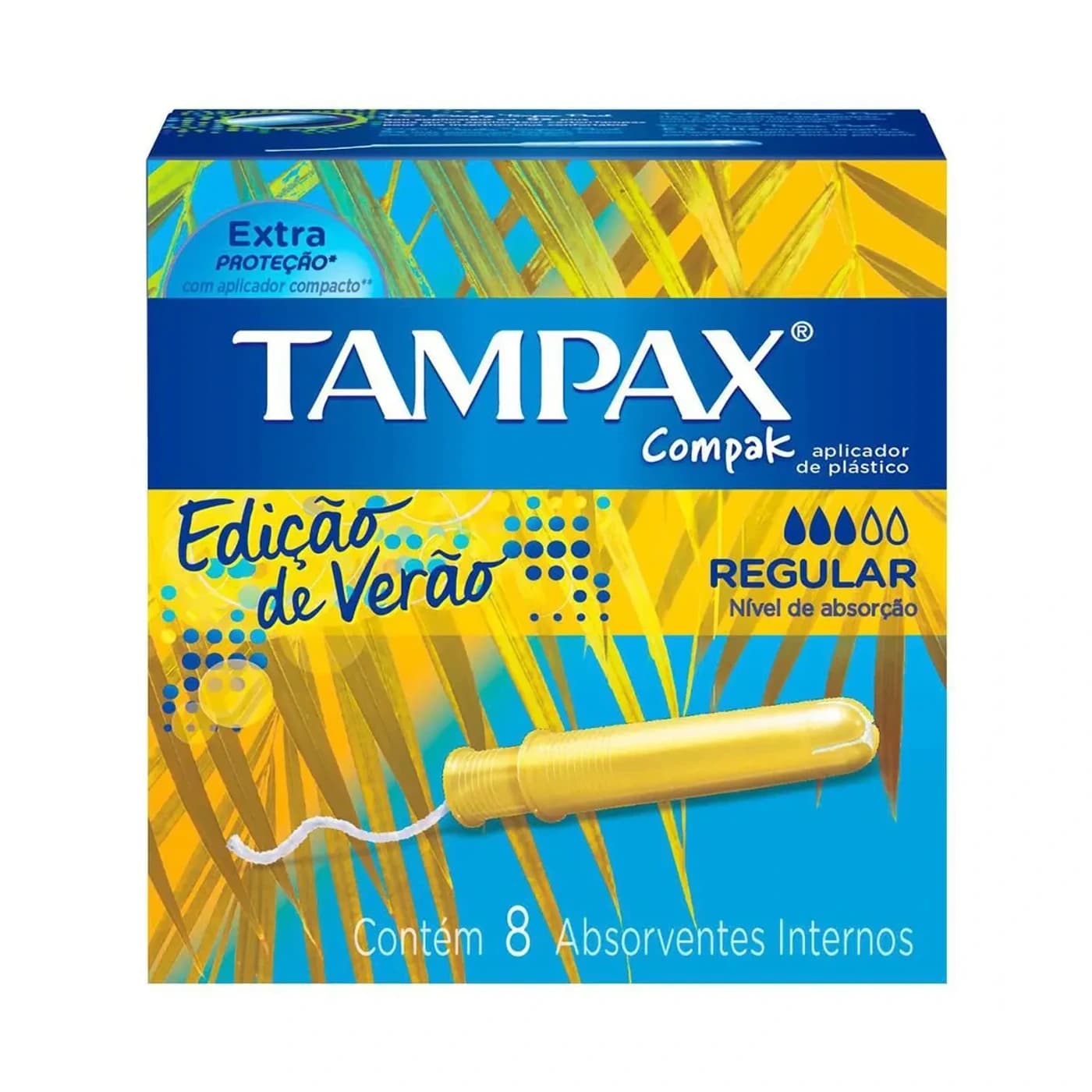 Tampax Absorvente Interno Compak Regular com Aplicador 8 unidades