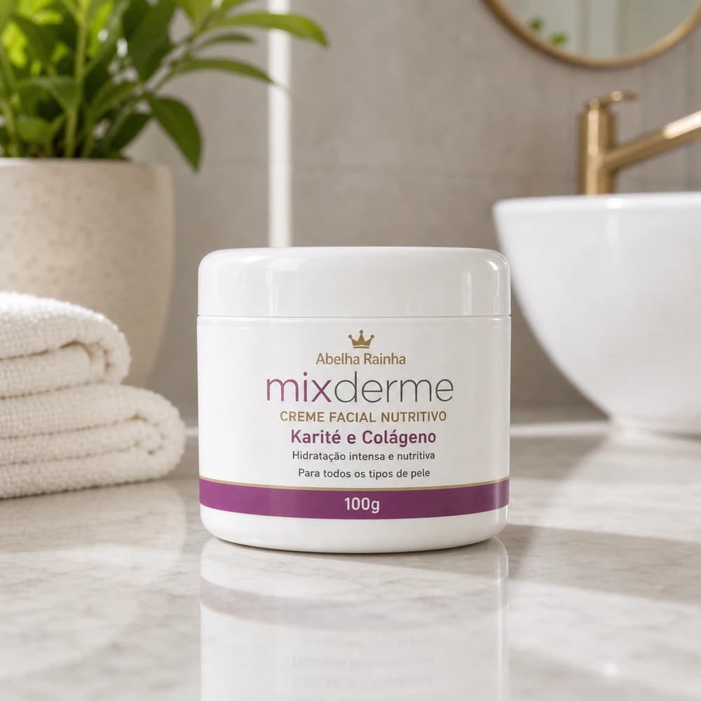 Abelha Rainha Mixderme Creme Facial Nutritivo Karite e Colageno 100g