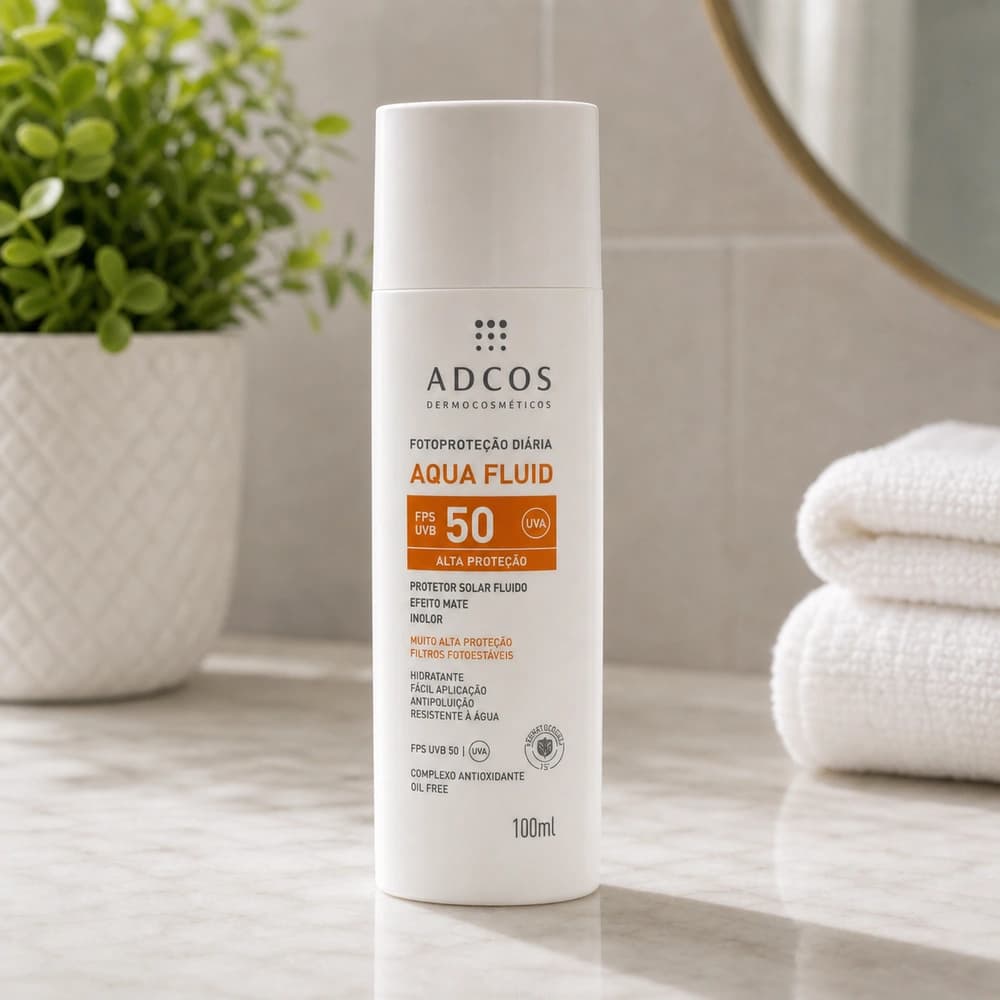 Protetor Solar Aqua Fluid Incolor FPS50 100ml Adcos