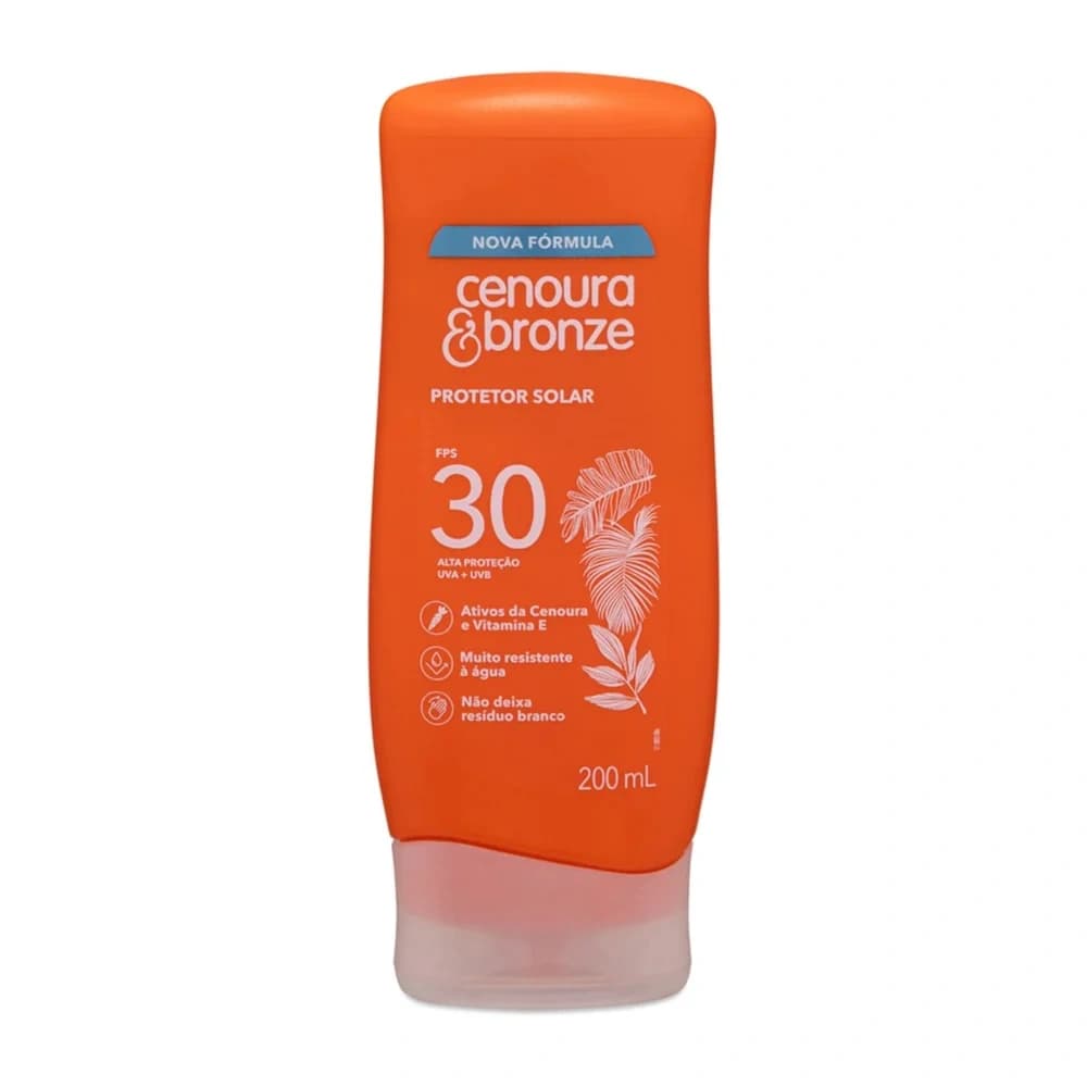 Cenoura & Bronze Protetor Solar FPS 30 Cenoura & Bronze, 200ml