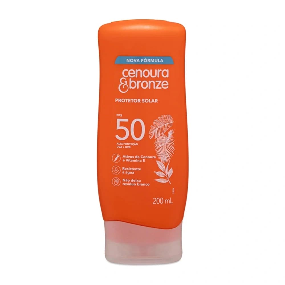 Cenoura & Bronze Protetor Solar FPS 50 Cenoura & Bronze Frasco, 200ml