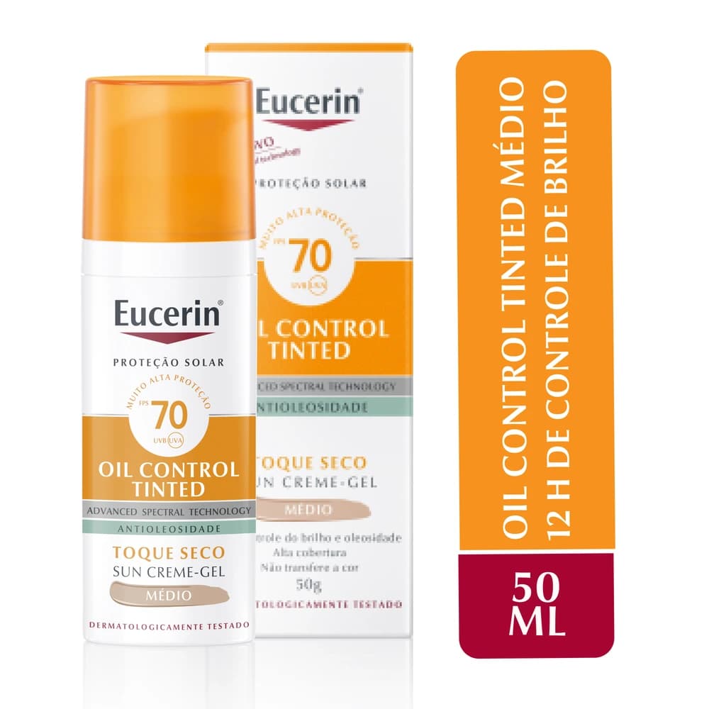 Eucerin Oil Control Tinted FPS 70 Médio 50ml