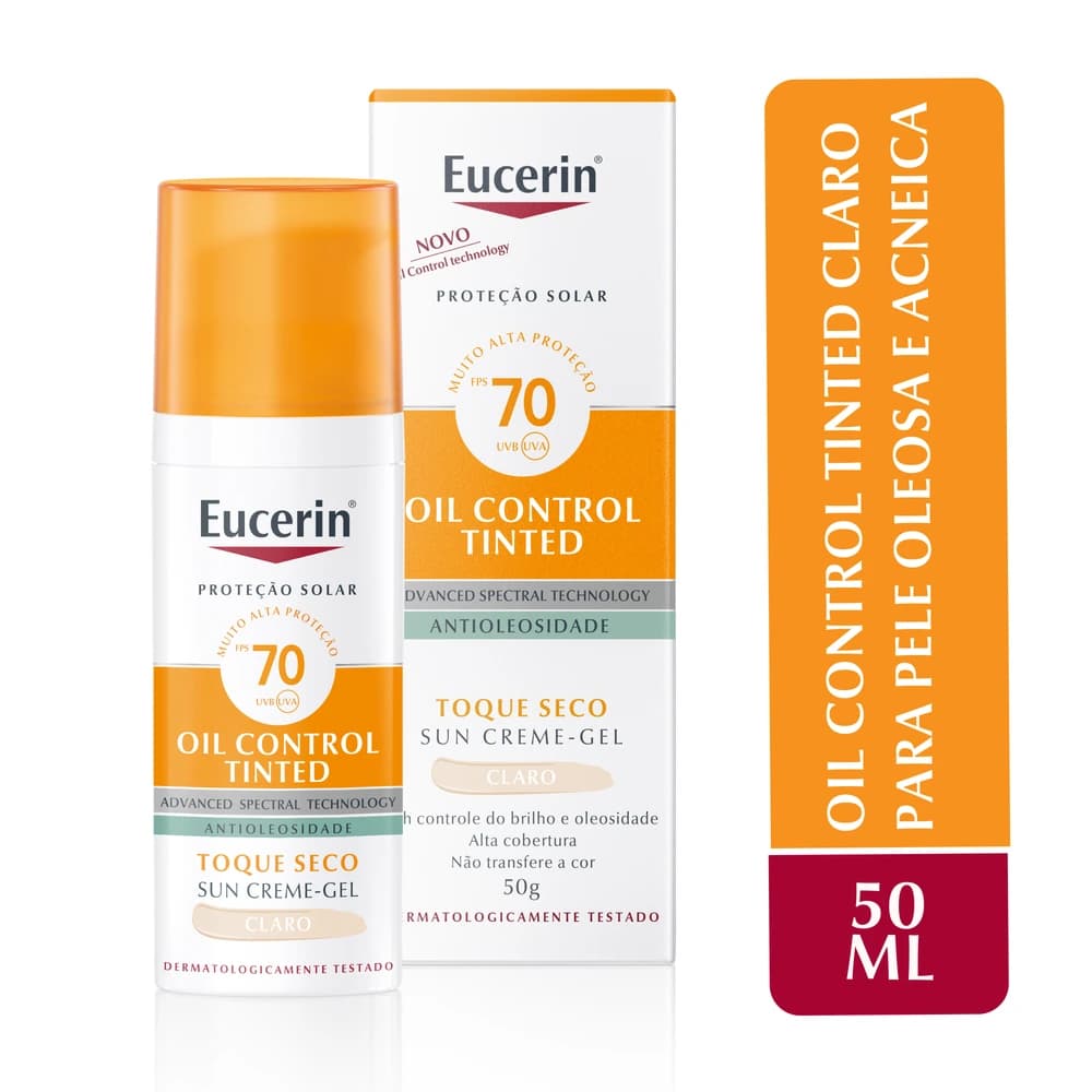 Eucerin Sun Oil Control Tinted Claro FPS 70 50ml