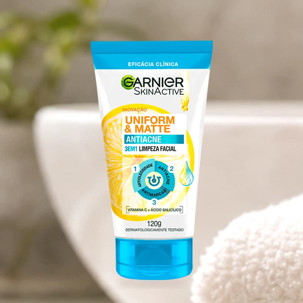 Gel de Limpeza Facial 3 em 1 Antiacne Garnier 120g