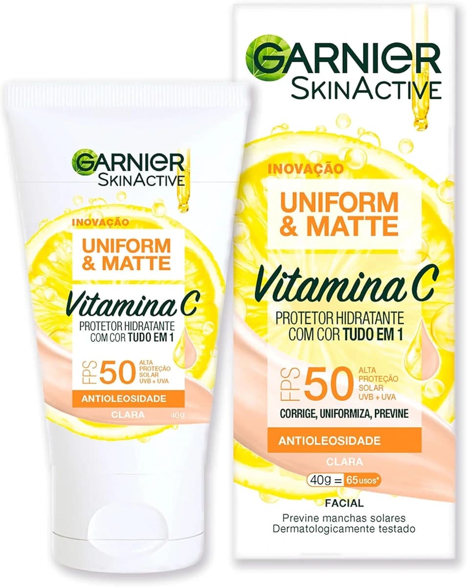 Garnier Protetor Solar Facial Vitamina C FPS 50 Efeito Matte 40g