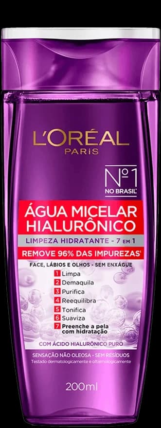 L'Oréal Paris Água Micelar Limpeza Facial com Ácido Hialurônico 200ml