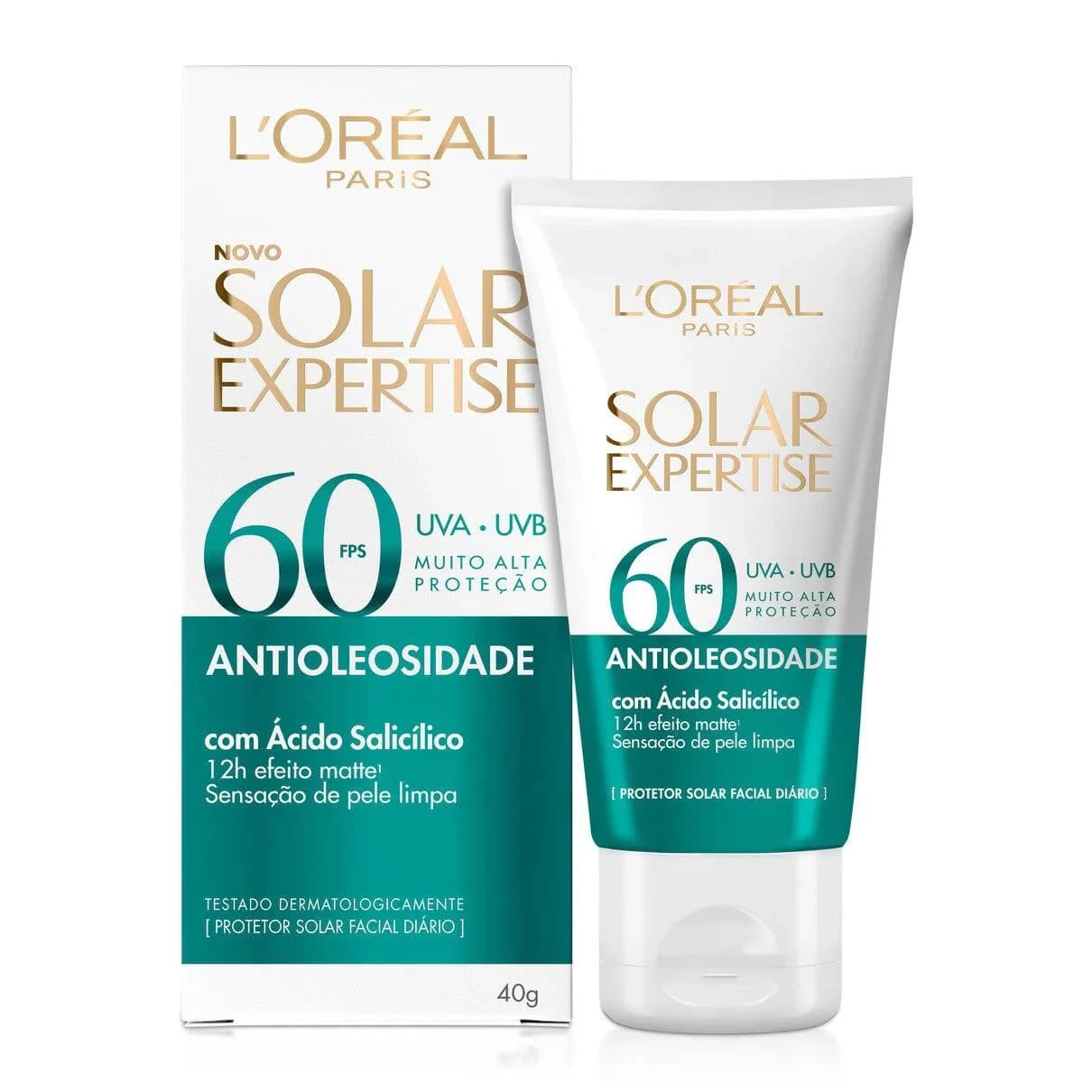 L'Oréal Paris L'Oréal Paris Solar Expertise Antioleosidade FPS 60 Efeito Matte Sem Cor, 40g