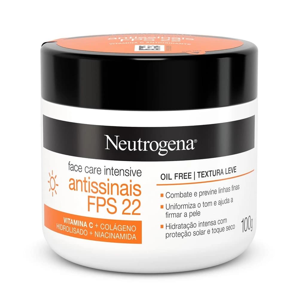 Neutrogena Hidratante Facial com FPS 22 — Face Care Intensive — 100 g