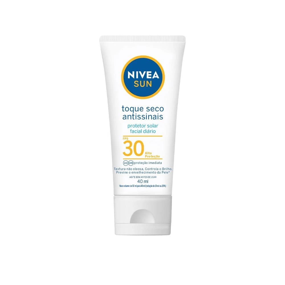 Nivea SUN Protetor Solar Facial Toque Seco Antissinais FPS30 40ml