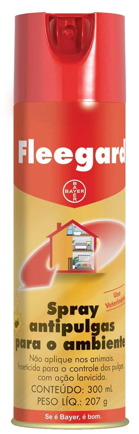 Spray antipulgas Fleegard Bayer para ambientes, embalagem de 300 ml