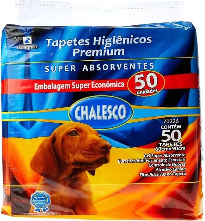 Chalesco tapete higiênico premium 60 por 90 cm, cinquenta unidades