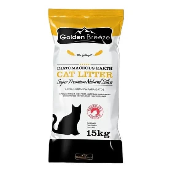 Golden Breeze Super Premium Natural Silica, areia higiênica para gatos, 15 kg